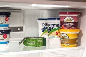 Dairy products inside the fridge